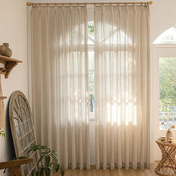 Eco-Lin Grid Harmony Linen Curtains
