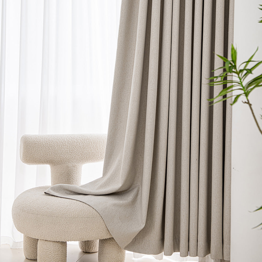 Megan Faux Linen Texture Custom Curtains
