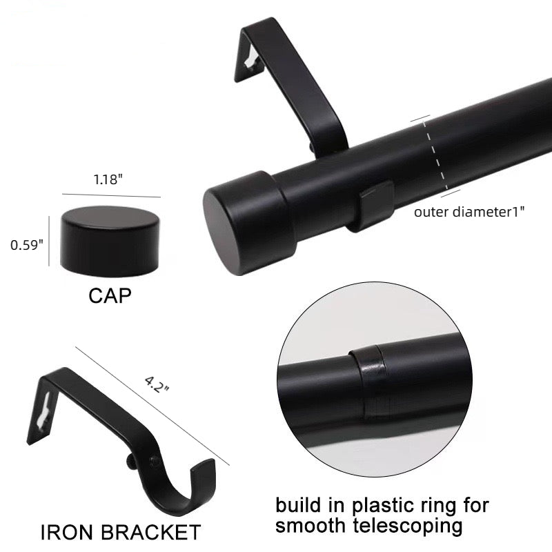 Golden Adjustable Window Curtain Rod ixacurtains