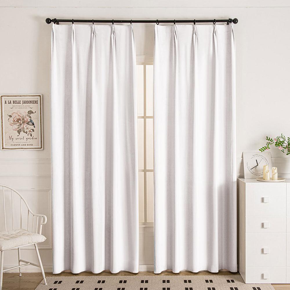Frost White-3 Doux Velvet Elegance Room Darkening Custom Curtains