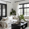 White Airy Elegant White Faux Linen Custom Curtains For Living Room And Bedroom