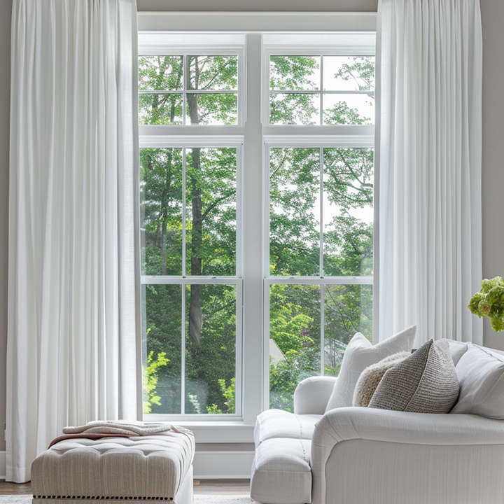 Airy Elegant White Linen-like Custom Curtains.