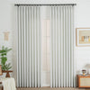 Beige White 850-1 Lorna French Linen Custom Pleated Curtains Panel