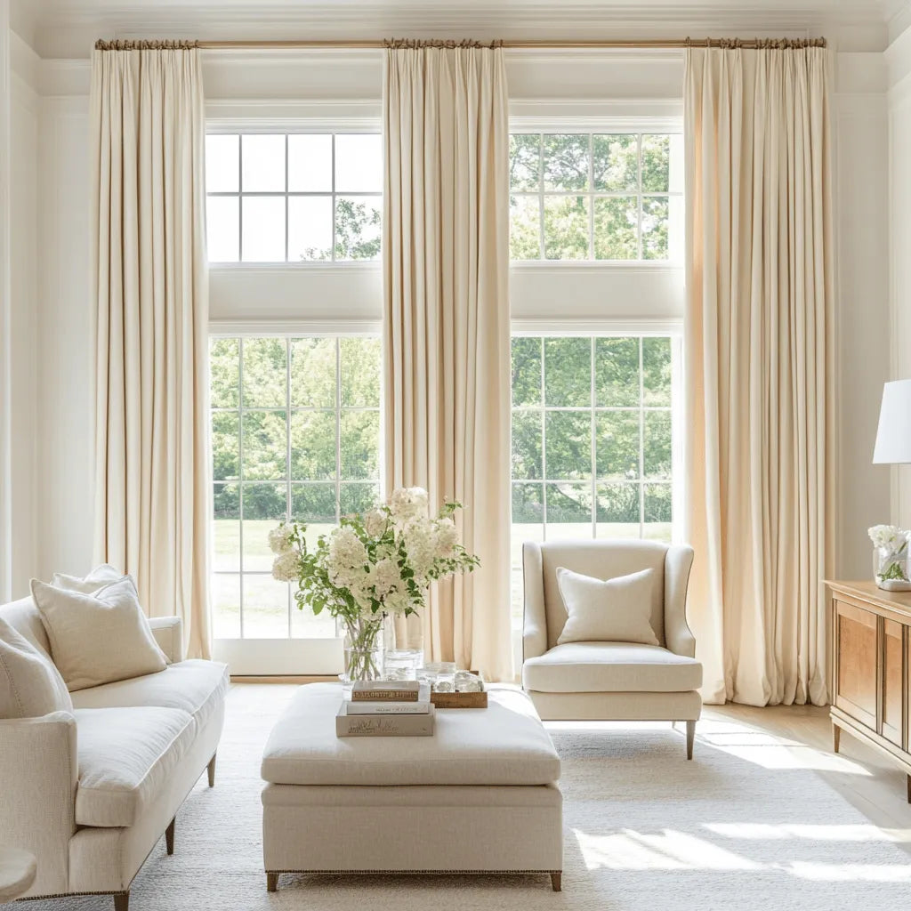 Elise Heavyweight Textured Faux Linen Pleat Custom Curtains Elise