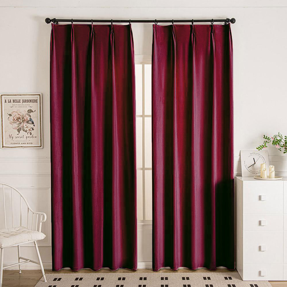 Merlot Red-70 Doux Velvet Elegance Room Darkening Custom Curtains
