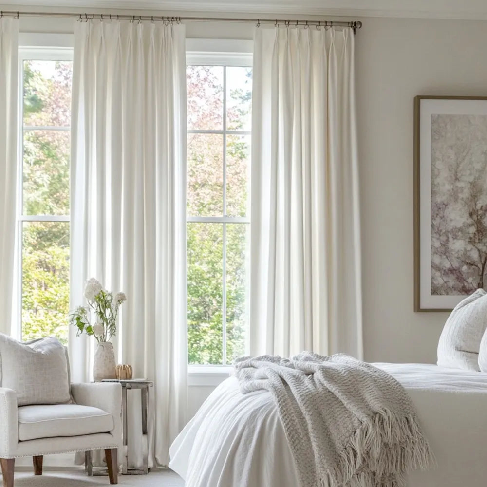 Glint Moonlight Luxe Soft-Touch Wrinkle-Free Pleated Sheer Curtain Glint White