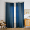 Navy-20 Waffle Chenille Blended Woven Custom Curtains