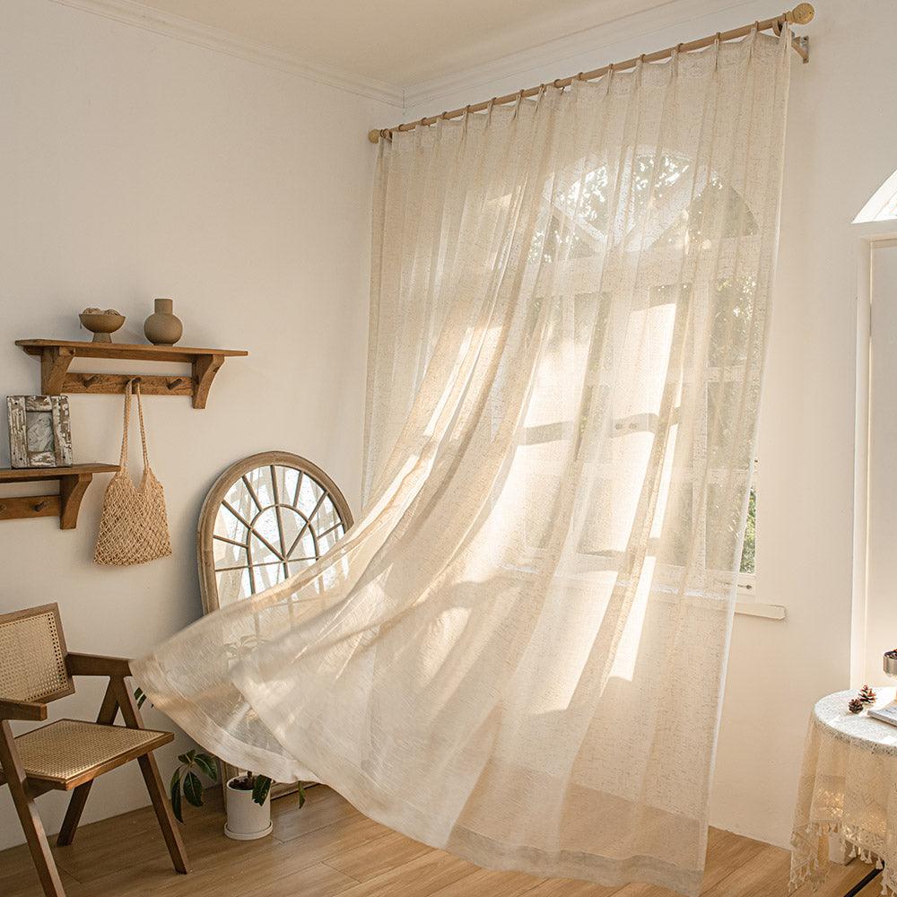 Linex-Lin Natural Sheer Linen Privacy Custom Curtains