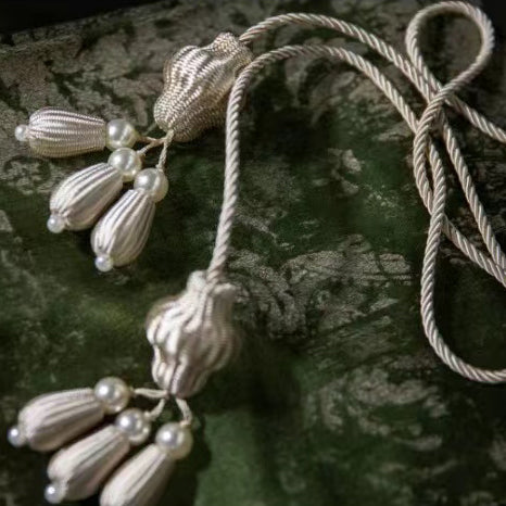 Tassel Curtain Tieback with Hanging Balls/1pc ixacurtains