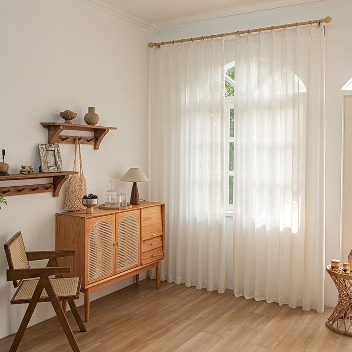 Breezy Meadow Linen Sheer Curtains - ixacurtains