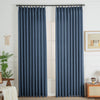 Navy Blue 850-36 Lorna French Linen Custom Pleated Curtains Panel