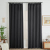 Black 850-37 Lorna French Linen Custom Pleated Curtains Panel
