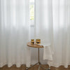 White Airy Elegant White Faux Linen Custom Curtains For Living Room And Bedroom