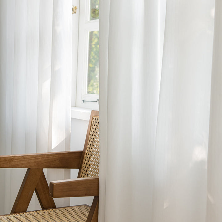 Flow White Semi Sheer Outdoor Curtains - ixacurtains