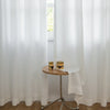 White Airy Elegant White Faux Linen Custom Curtains For Bathroom