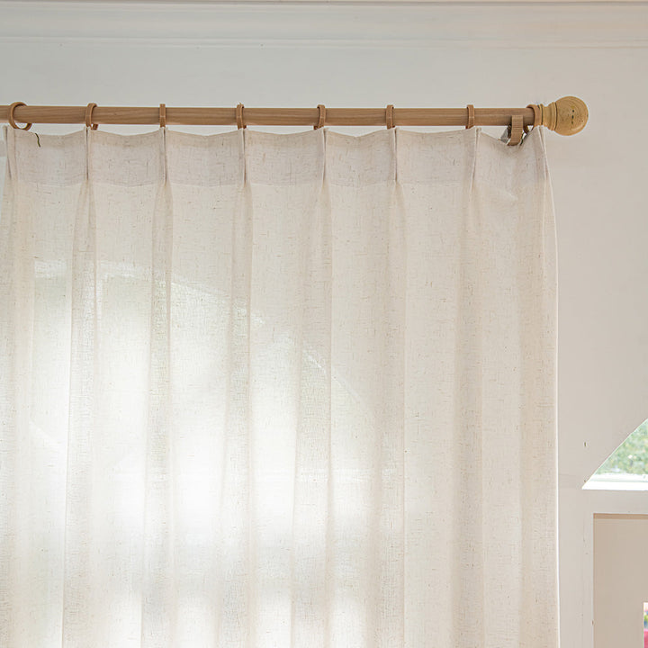 Breezy Meadow Linen Sheer Bathroom Curtains - ixacurtains