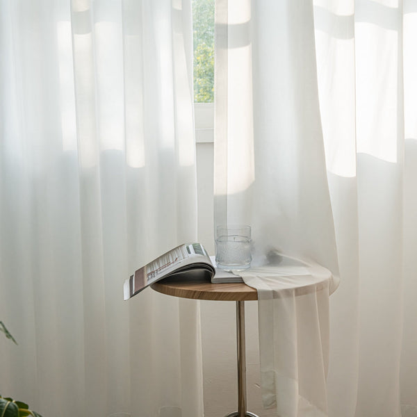 White Pure White Voile Sheer Outdoor Custom Curtains