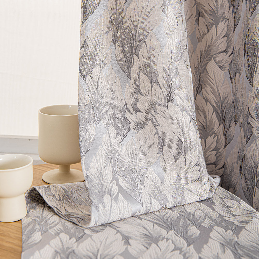 Fern Jacquard Patterns Pleat Cotton Blend Custom Curtains Fern
