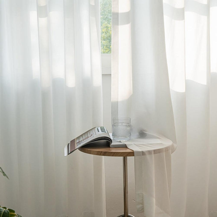 Pure White Voile Sheer Curtains - ixacurtains
