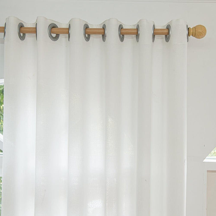 Airy Elegant White Linen-like Curtains - ixacurtains