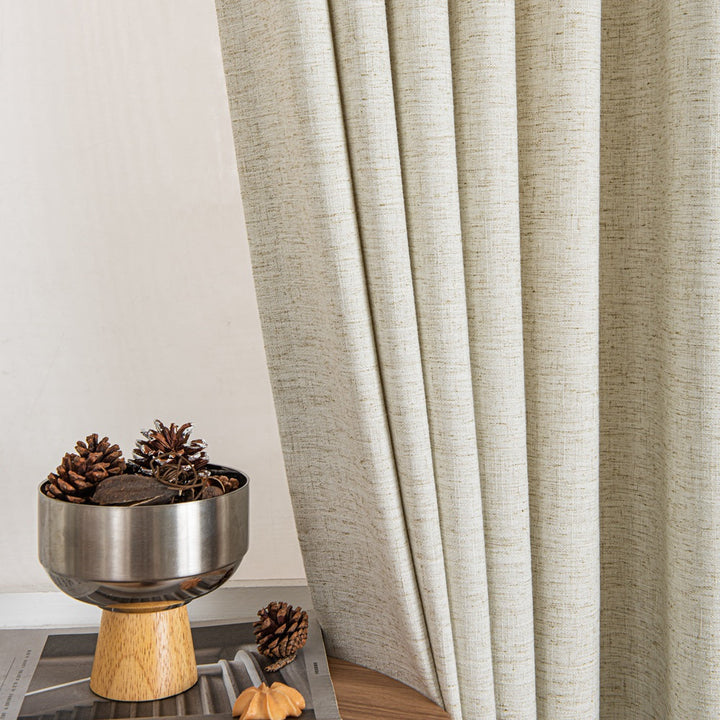 Thalia Textured Linen Custom Bathroom Drapes - ixacurtains