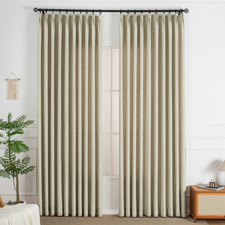 Thalia Textured Linen Custom Bathroom Drapes - ixacurtains