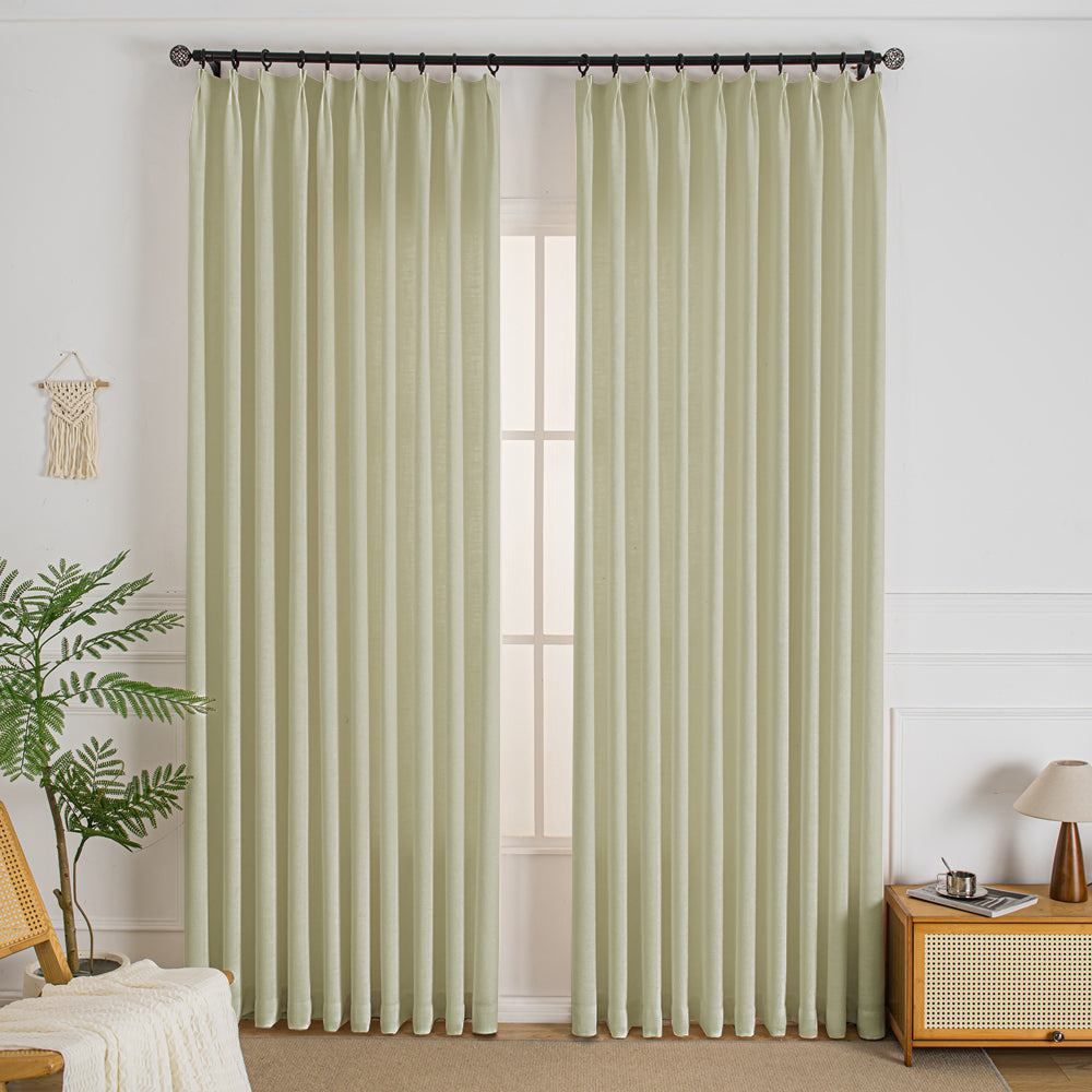 Light Khaki-5 Elise Heavyweight Textured Faux Linen Custom Curtains