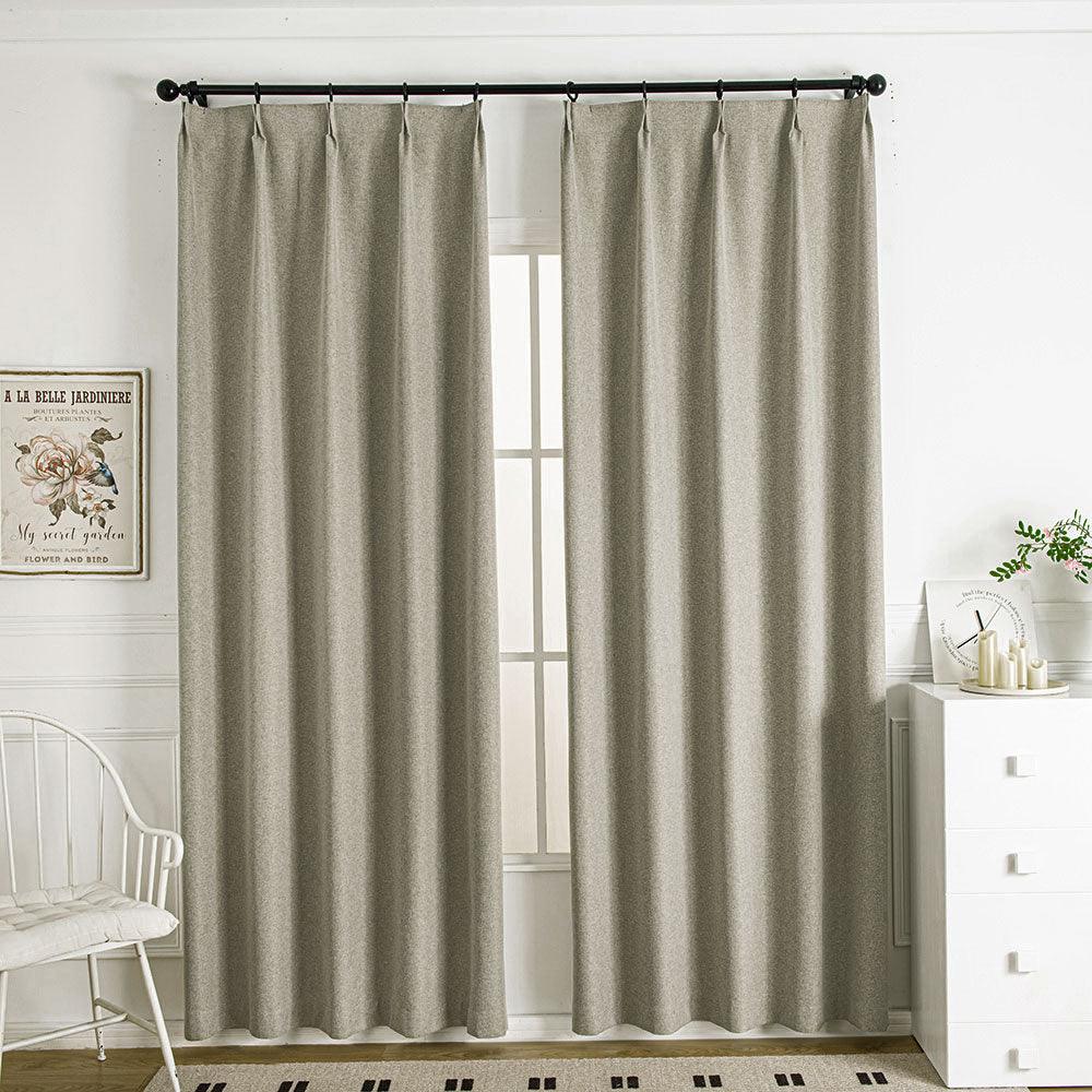 Lullaby Faux Linen Textures Blackout Custom Curtains