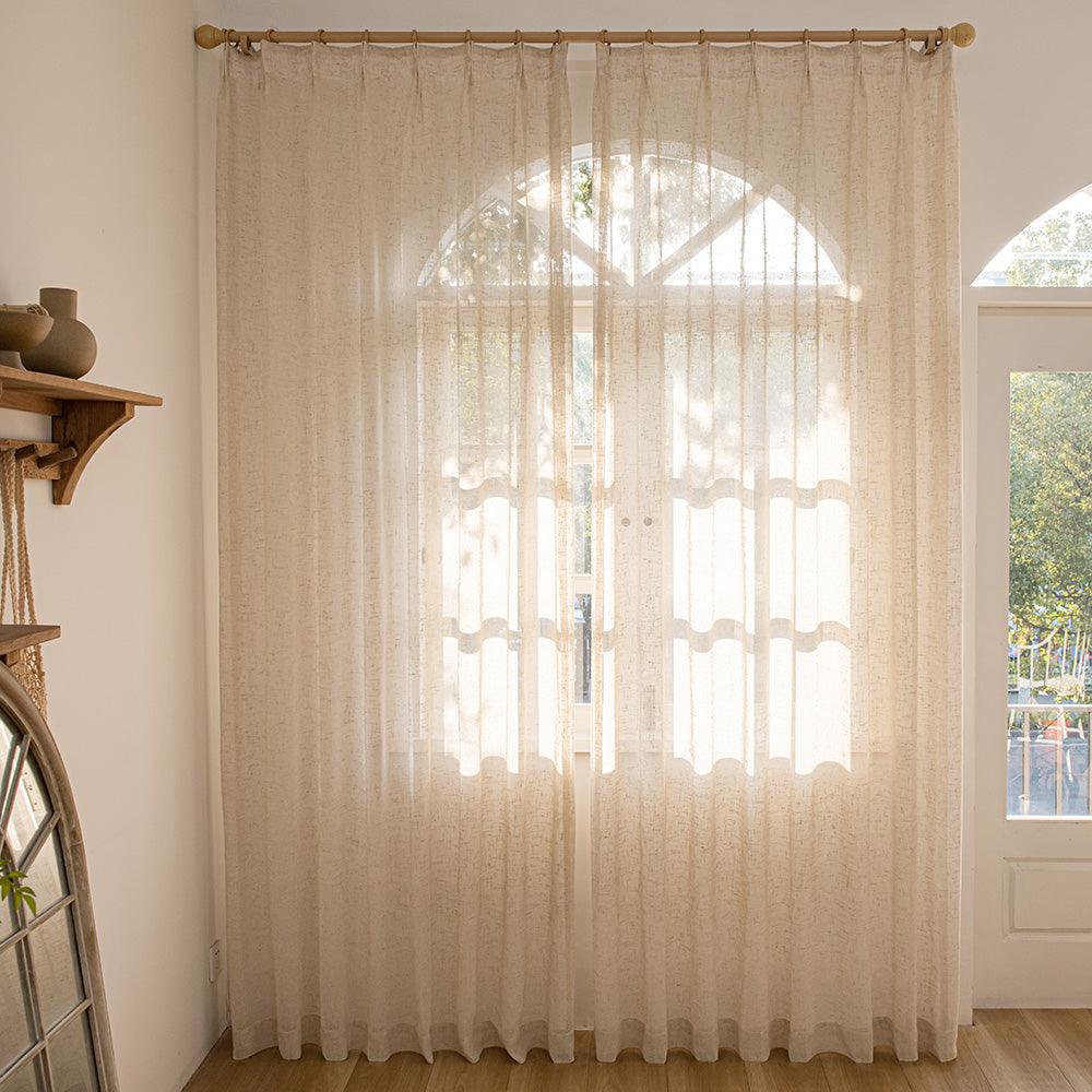 Linex-Lin Natural Sheer Linen Privacy Custom Curtains