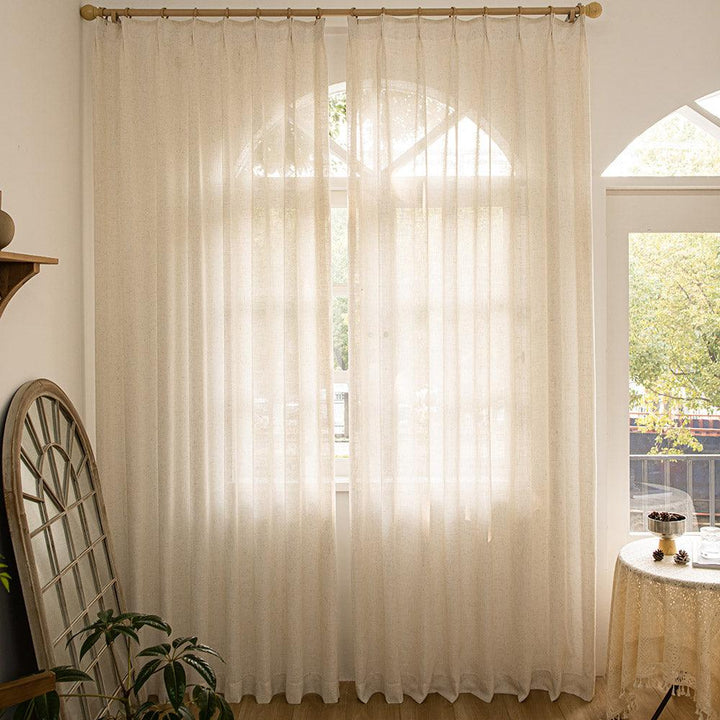 Linen Color Herb-Lin Beige Linen Sheer Custom Curtains