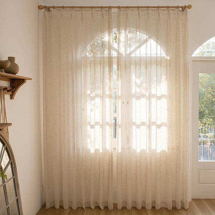 Linen Color Linex-Lin Natural Weave Linen Sheer Custom Curtains