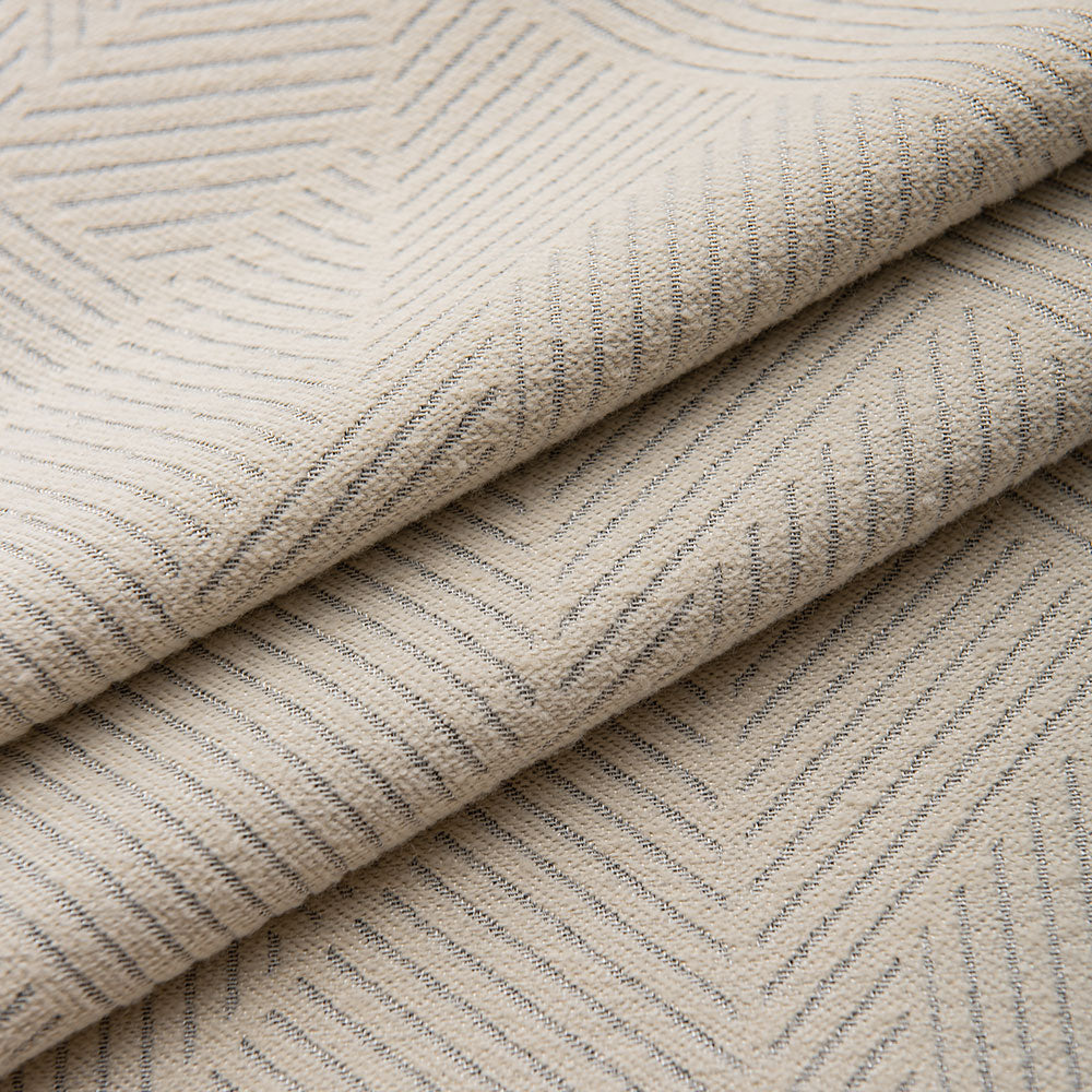 Boney Patterned Geometric Heavyweight Cashmere Feel Pleated Curtains Boney
