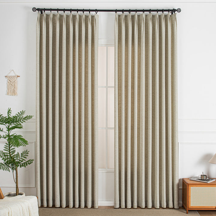 Tapioca -6 Thalia Textured Linen Custom Curtains