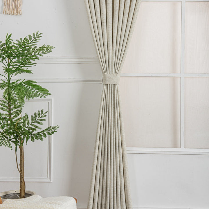 Thalia Textured Linen Custom Bathroom Drapes - ixacurtains