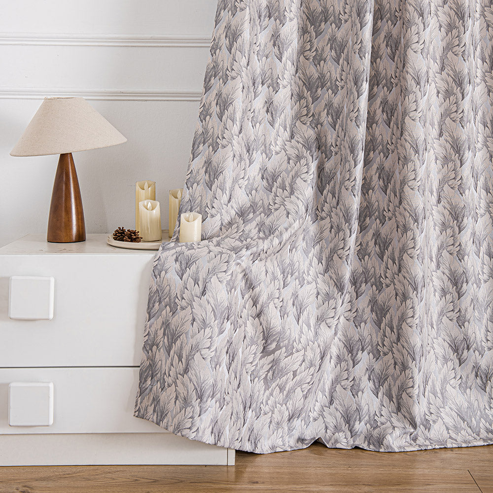 Fern Jacquard Patterns Pleat Cotton Blend Custom Curtains Fern