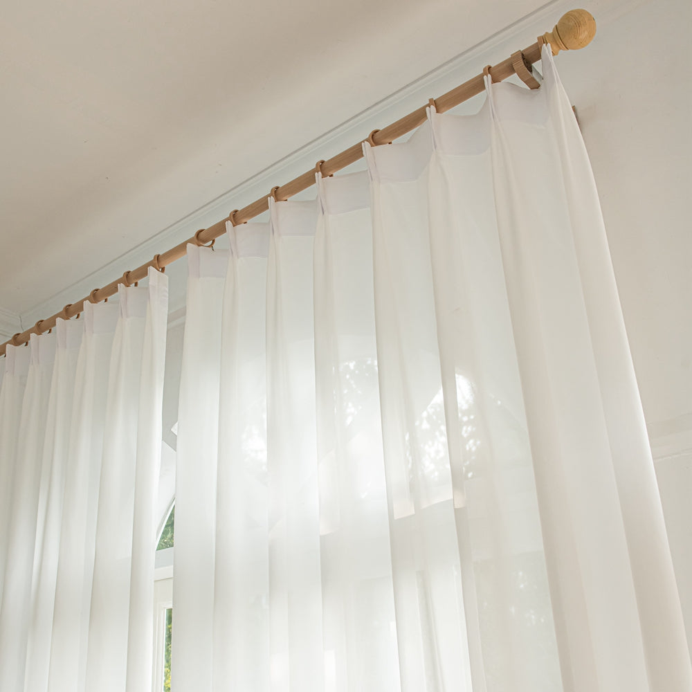 White Pure White Voile Sheer Custom Curtains