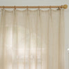 Seren Natural Small Plaid Linen Pleat Custom Curtains Seren