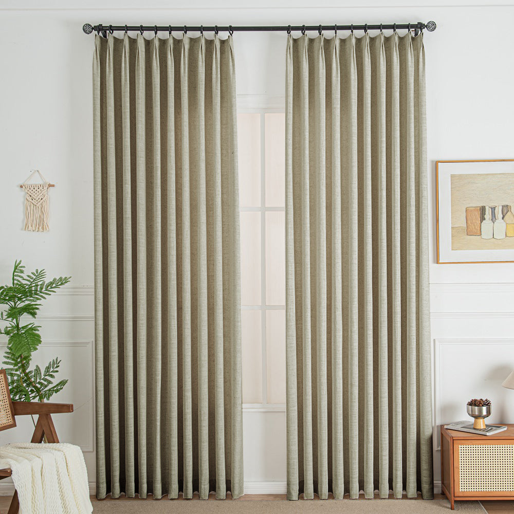 Taupe Grey 850-8 Lorna French Linen Custom Pleated Curtains Panel