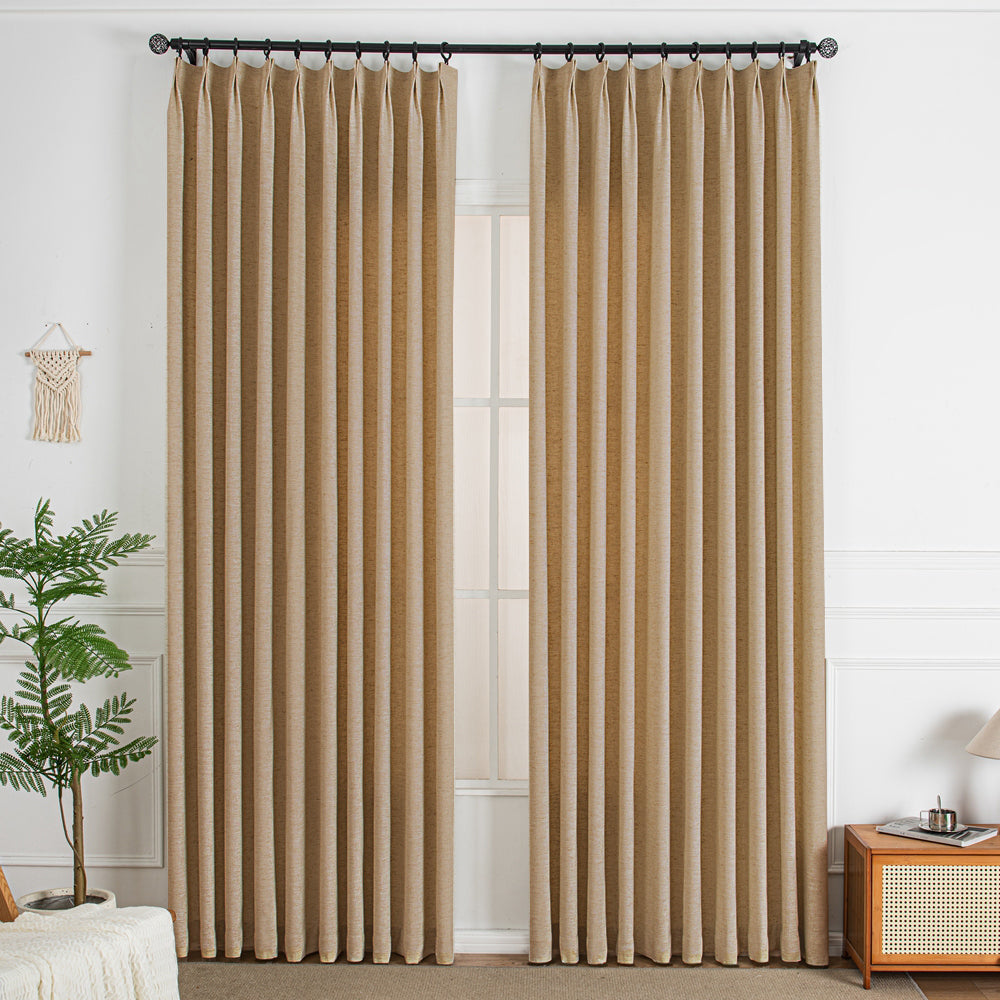 Ochre Yellow-8 Thalia Textured Linen Custom Curtains