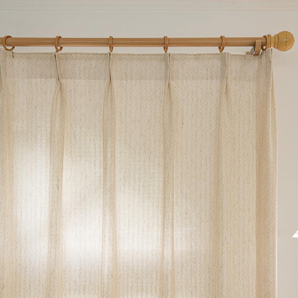Linen Color Flora-Lin Luxury Rhombus Texture Linen Custom Curtains