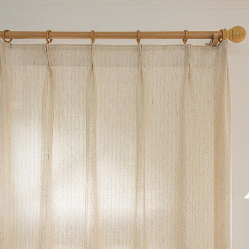 Flora-Lin Luxury Rhombus Texture Linen Custom Curtains Pleated Flora-Lin