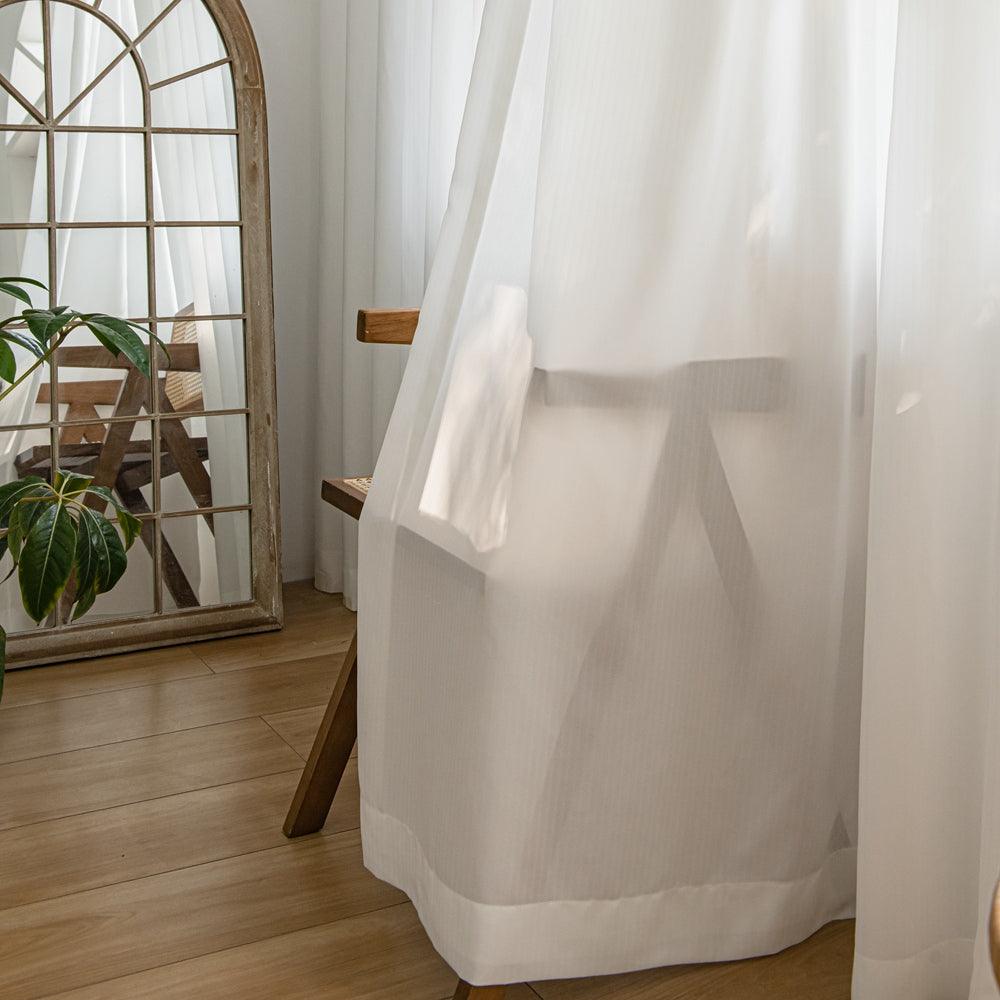 White Flow White Semi Sheer Outdoor Custom Curtains
