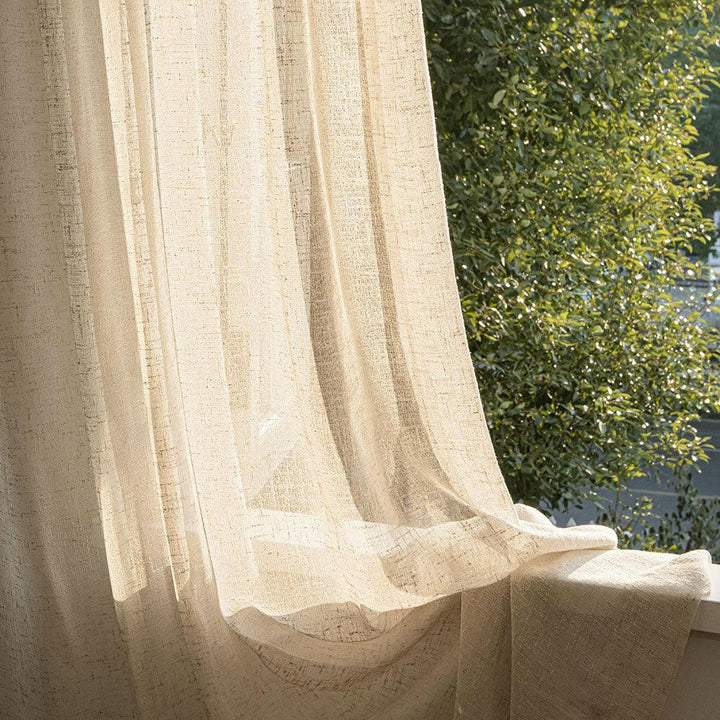 Linex-Lin Natural Weave Linen Sheer Curtains - ixacurtains