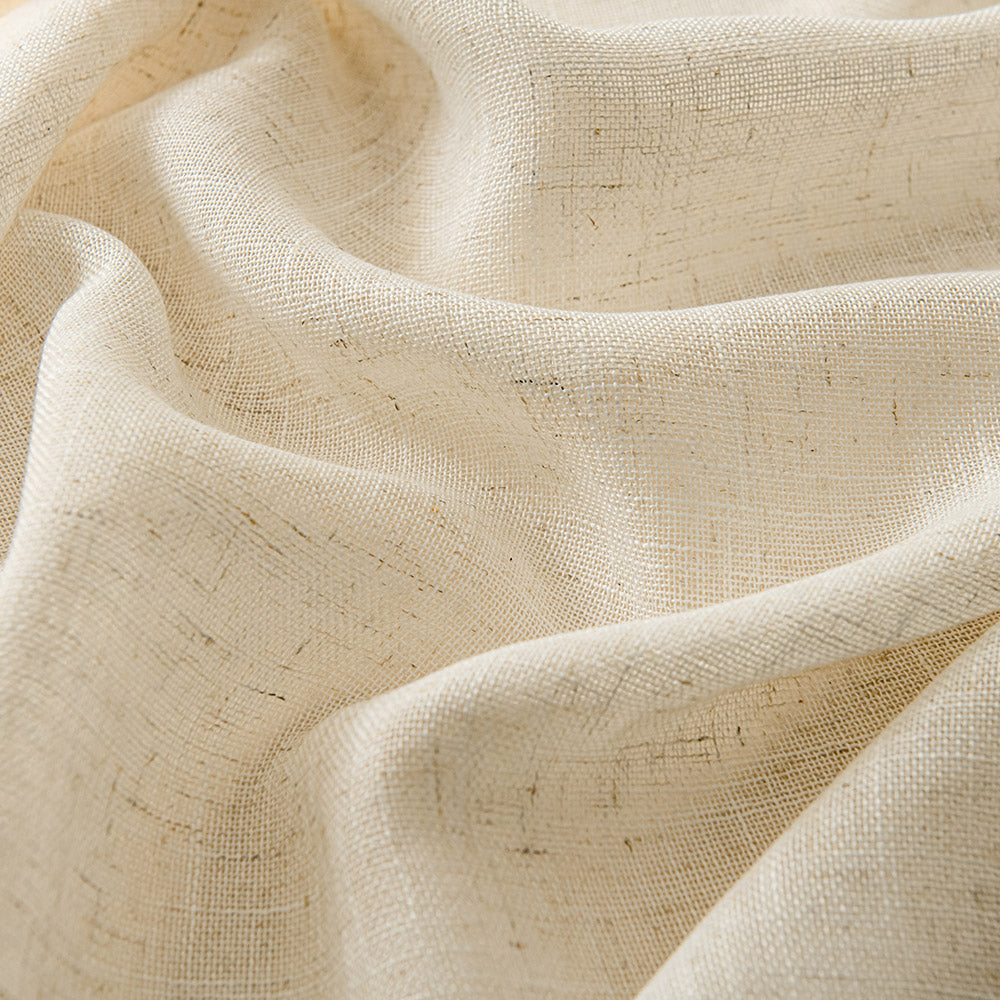 Herb-Lin Beige Linen Sheer Privacy Custom Curtains