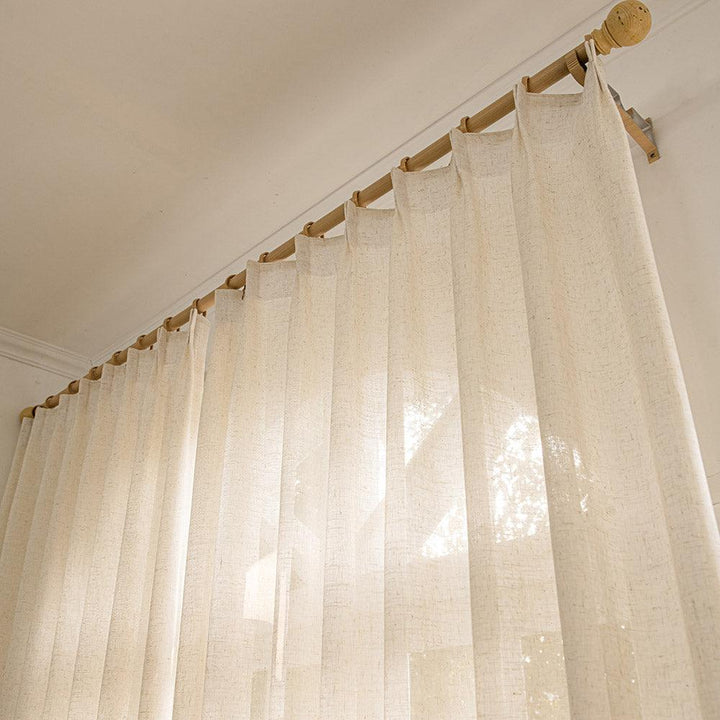 Herb-Lin Ivory Linen Sheer Curtains - ixacurtains