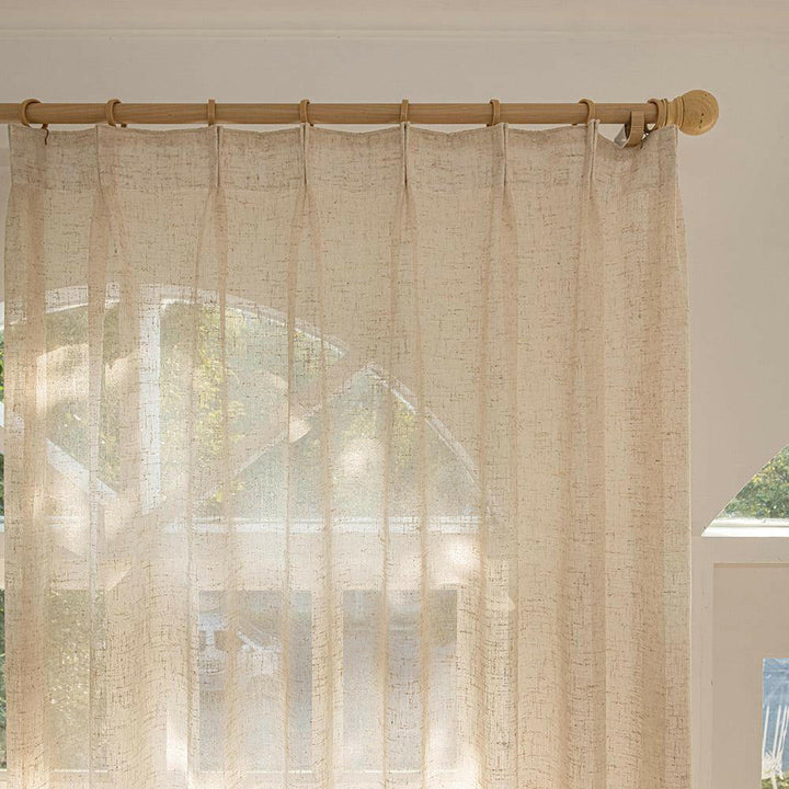 Linex-Lin Natural Weave Linen Sheer Curtains - ixacurtains