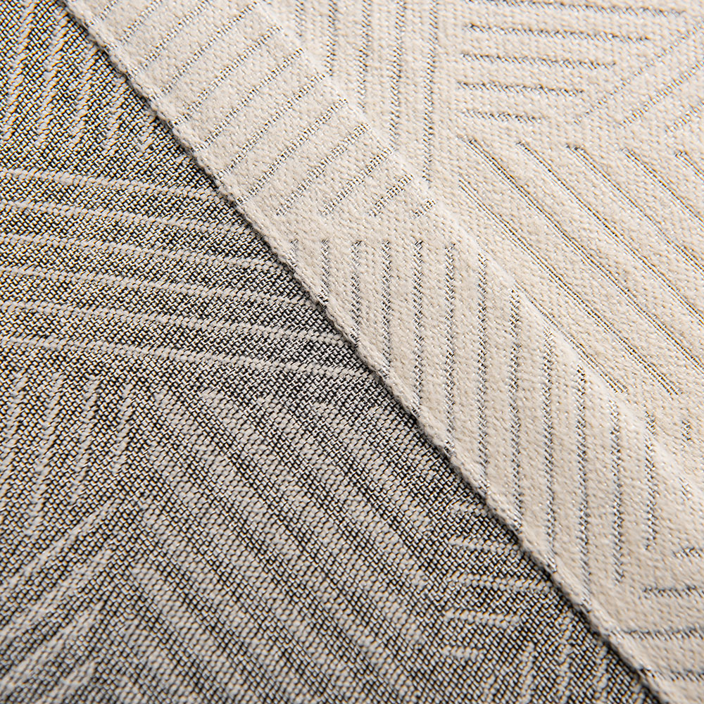 Boney Patterned Geometric Heavyweight Cashmere Feel Pleated Curtains Boney