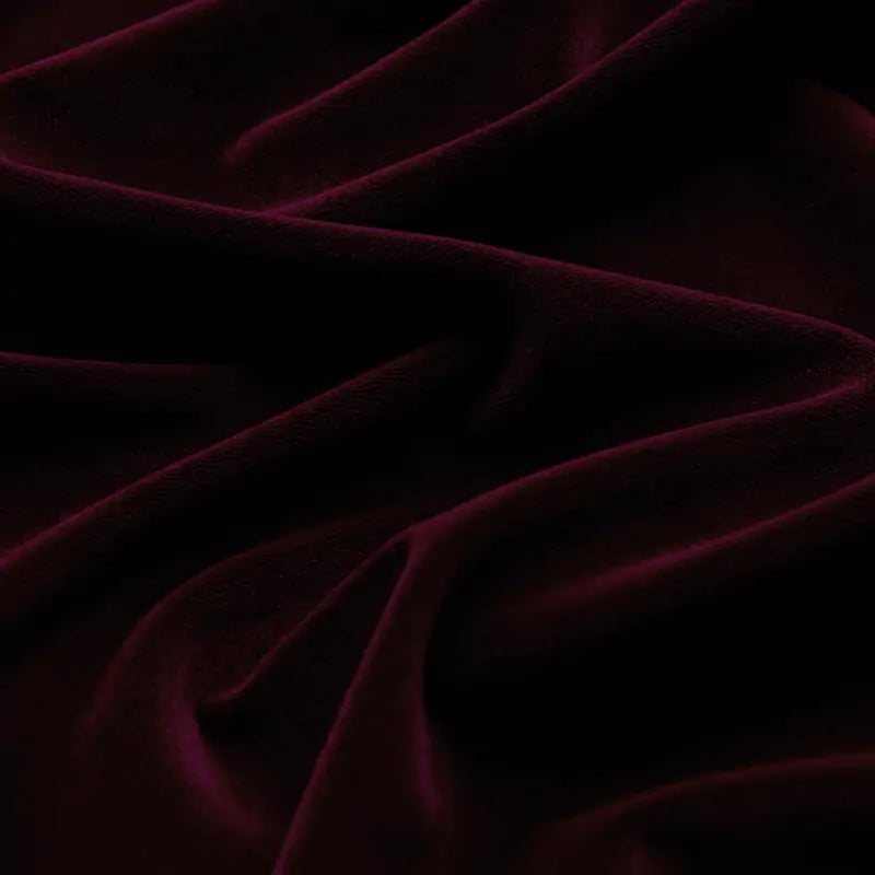 Wine red velvet curtains swatch