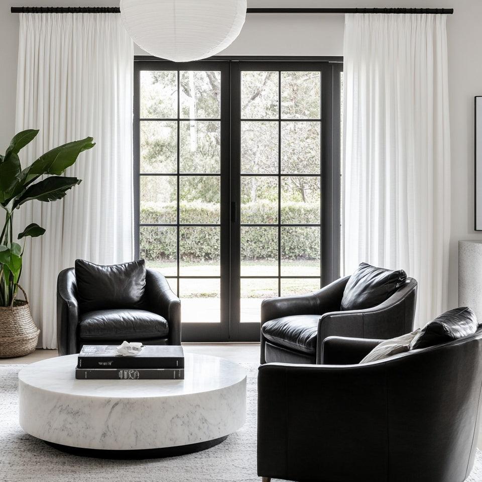 White Airy Elegant White Faux Linen Custom Curtains For Living Room And Bedroom