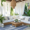 Airy Elegant White Faux Linen Pleat Outdoor Curtains